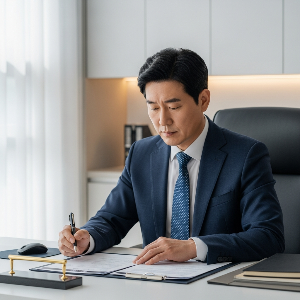 미성년자운전자보험 서류 확인하는 모습