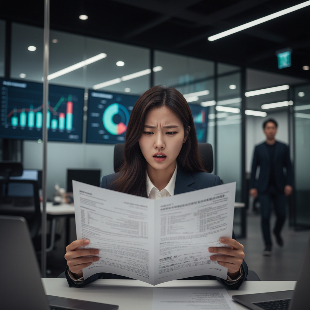 복잡한 교통사고상해등급표를 보며 고민하는 사람