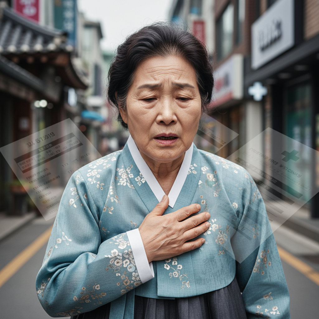 병원비 걱정하는 노인실비보험 필요한 고령 여성