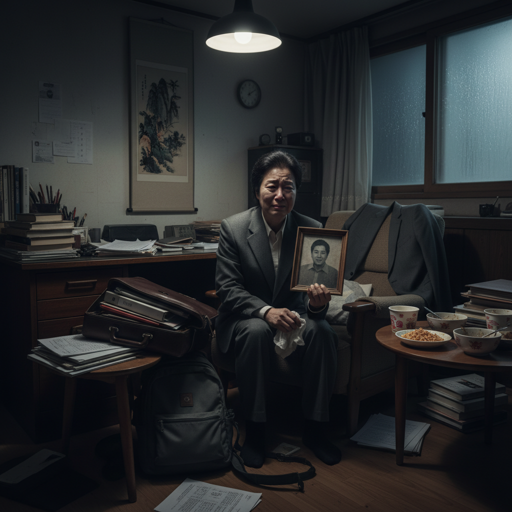 과로사산재로 인한 슬픔에 잠긴 가족