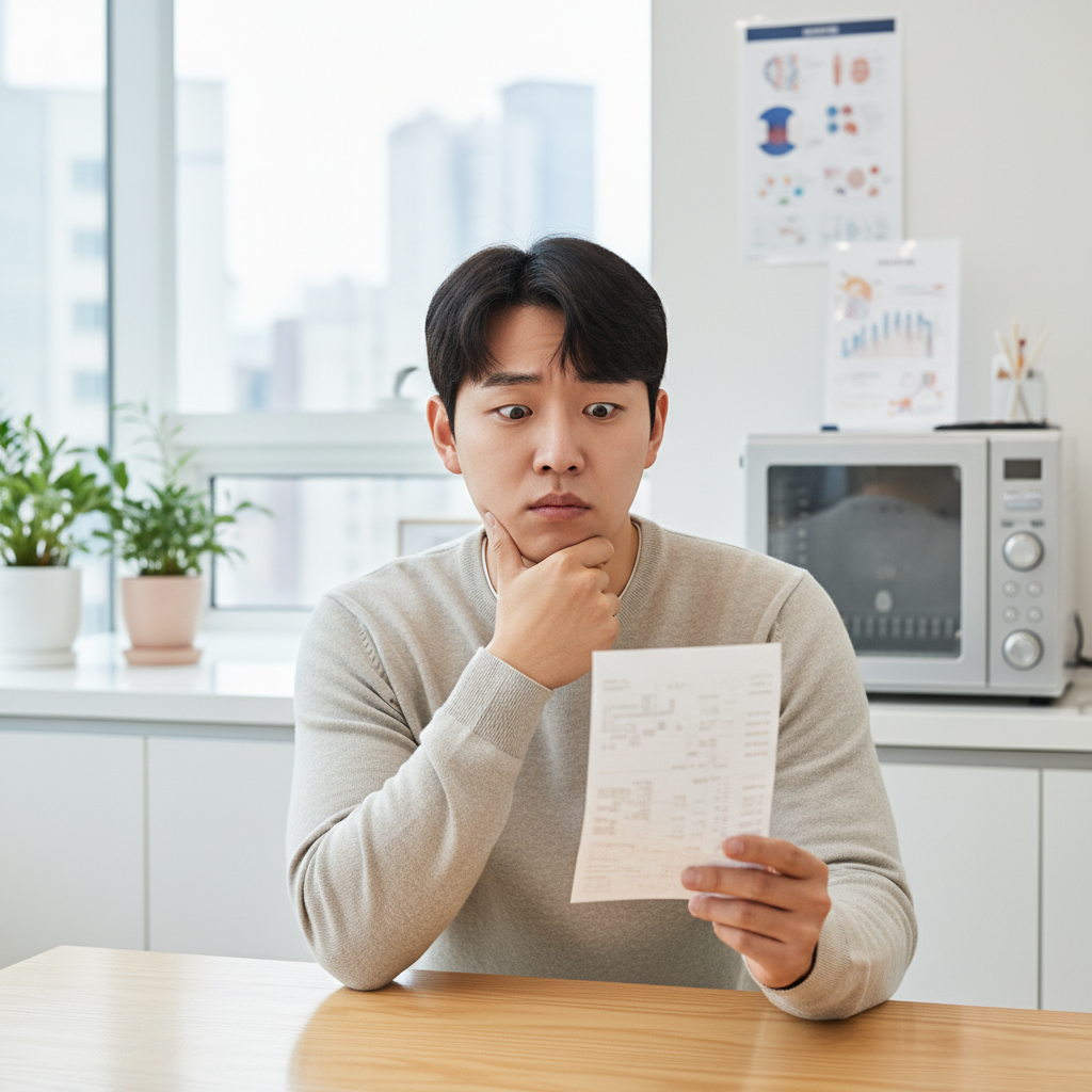 치과 진료비에 대해 고민하는 사람의 모습
