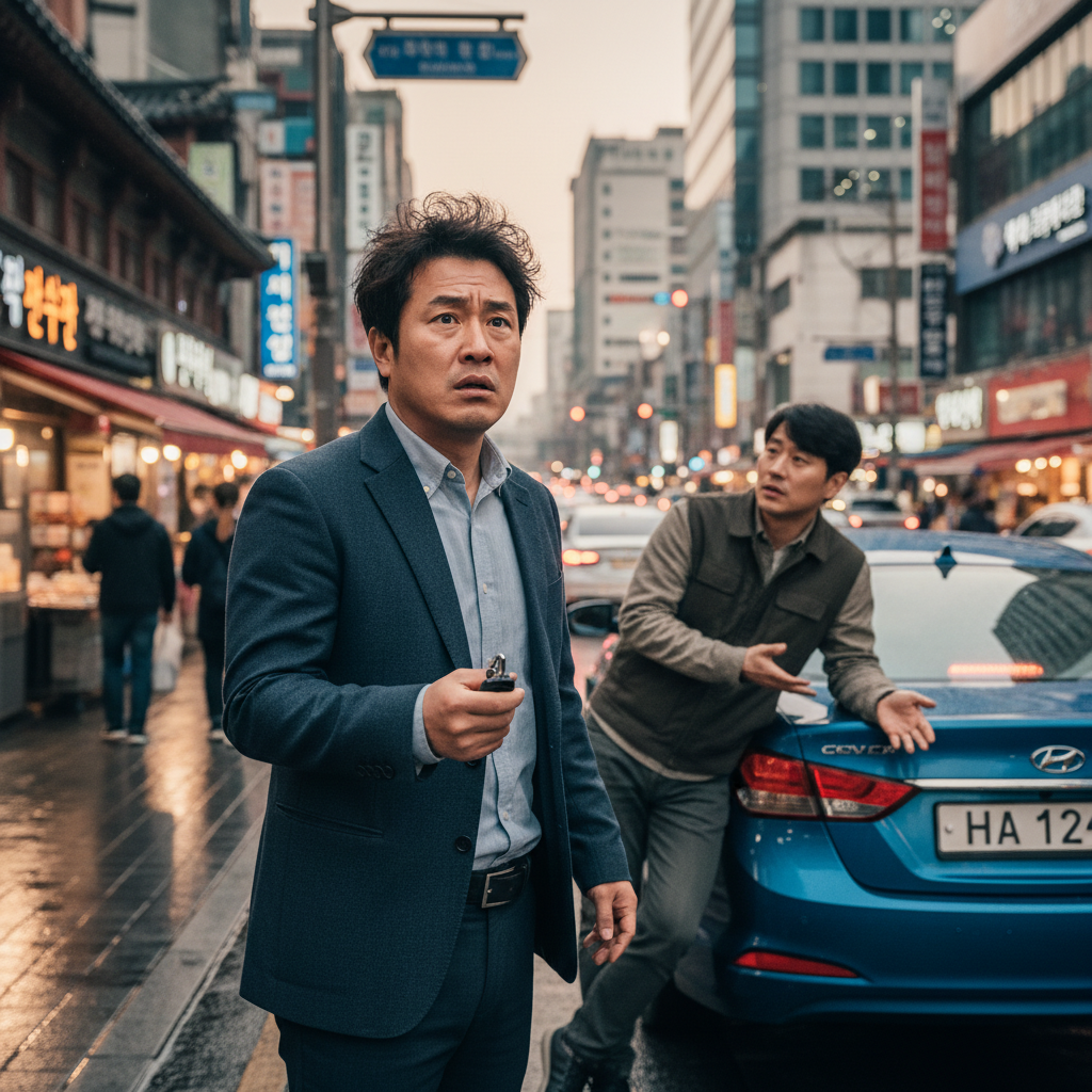 친구 차를 빌려 타기 전 원데이자동차보험가격 고민하는 모습 친구 차를 빌려 타기 전 원데이자동차보험가격 고민하는 모습