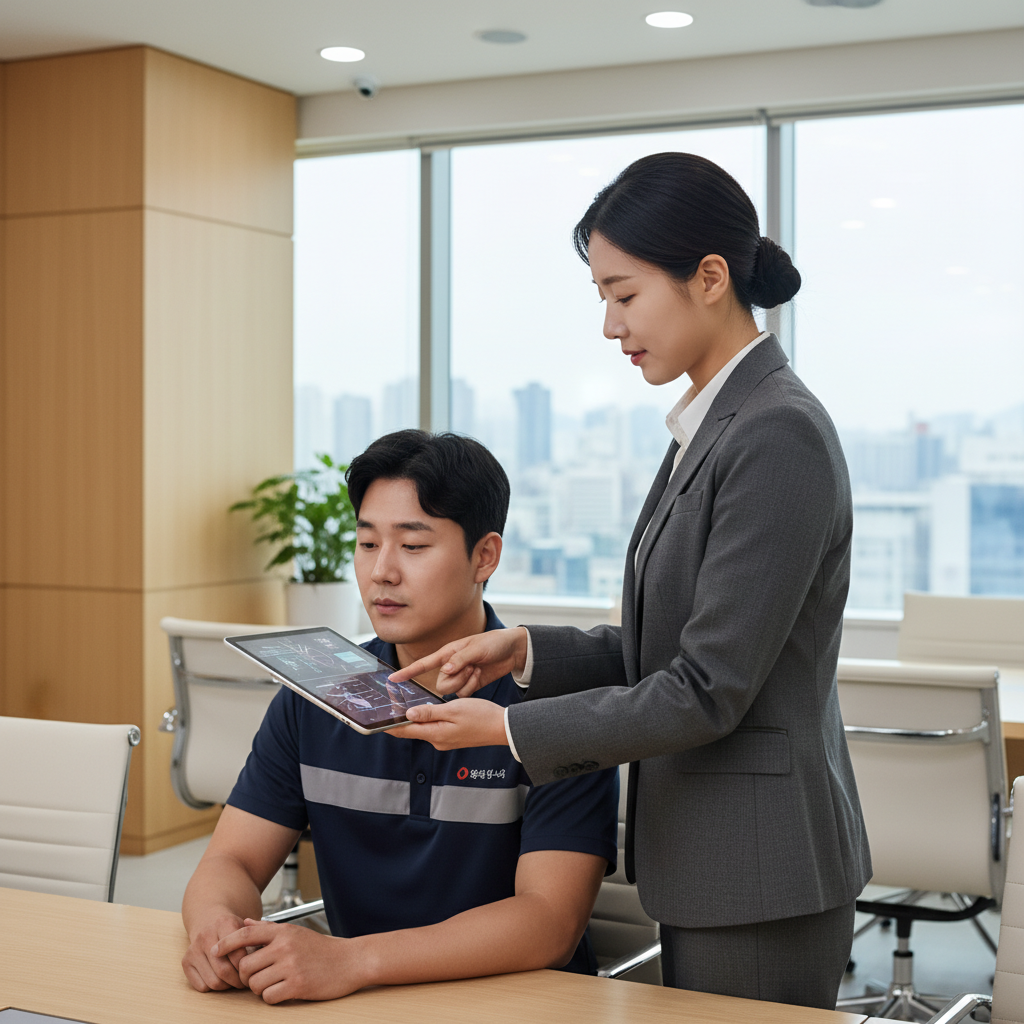 운전자보험실비 상담을 받는 운전자와 전문가
