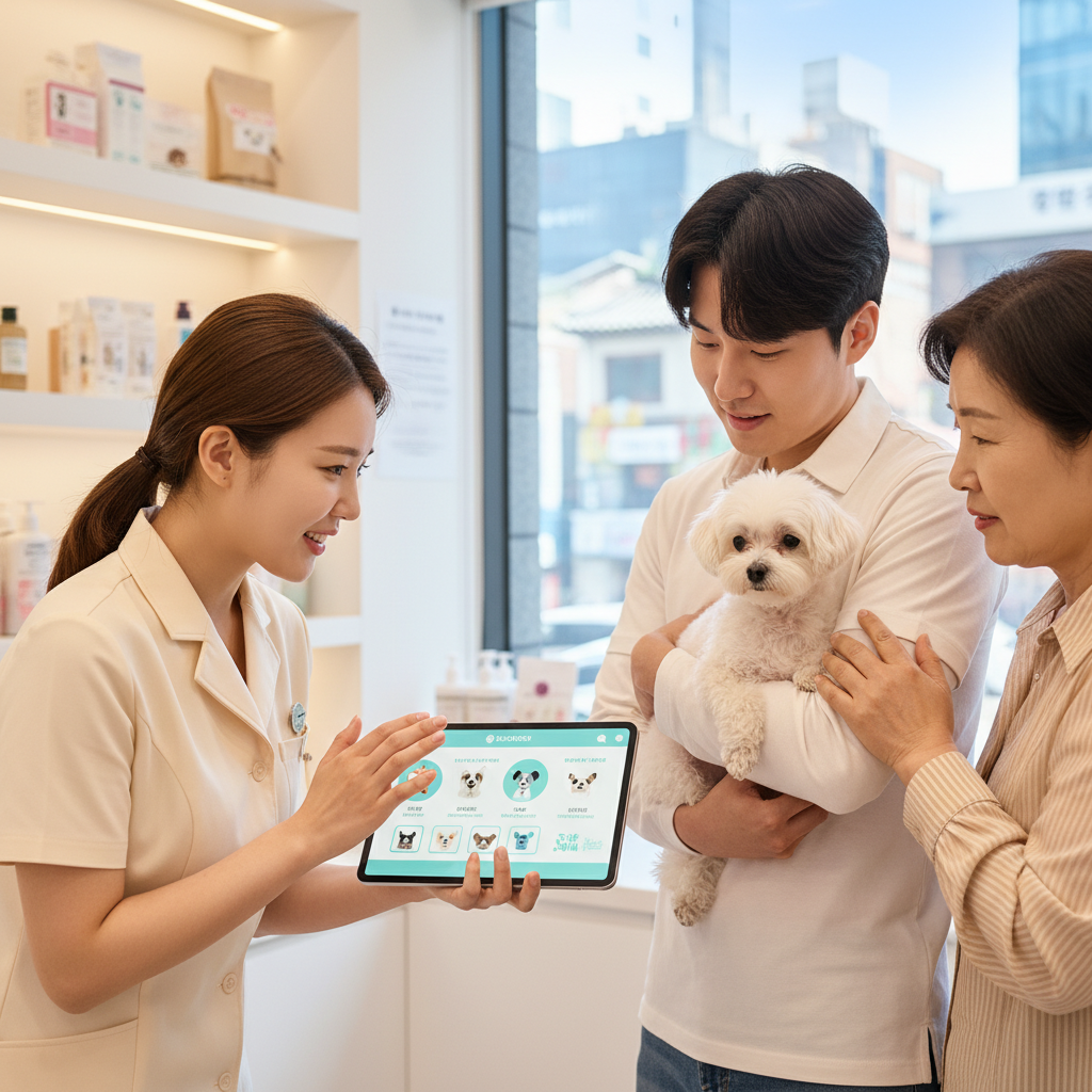 애견보험 보장 내용을 설명하는 보험 상담사, 현명한 보험료 비교 애견보험 보장 내용을 설명하는 보험 상담사, 현명한 보험료 비교