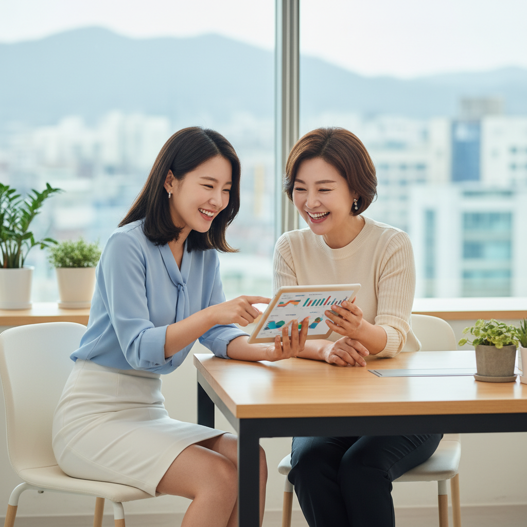 요실금보험 상담을 받는 여성 요실금보험 상담을 받는 여성
