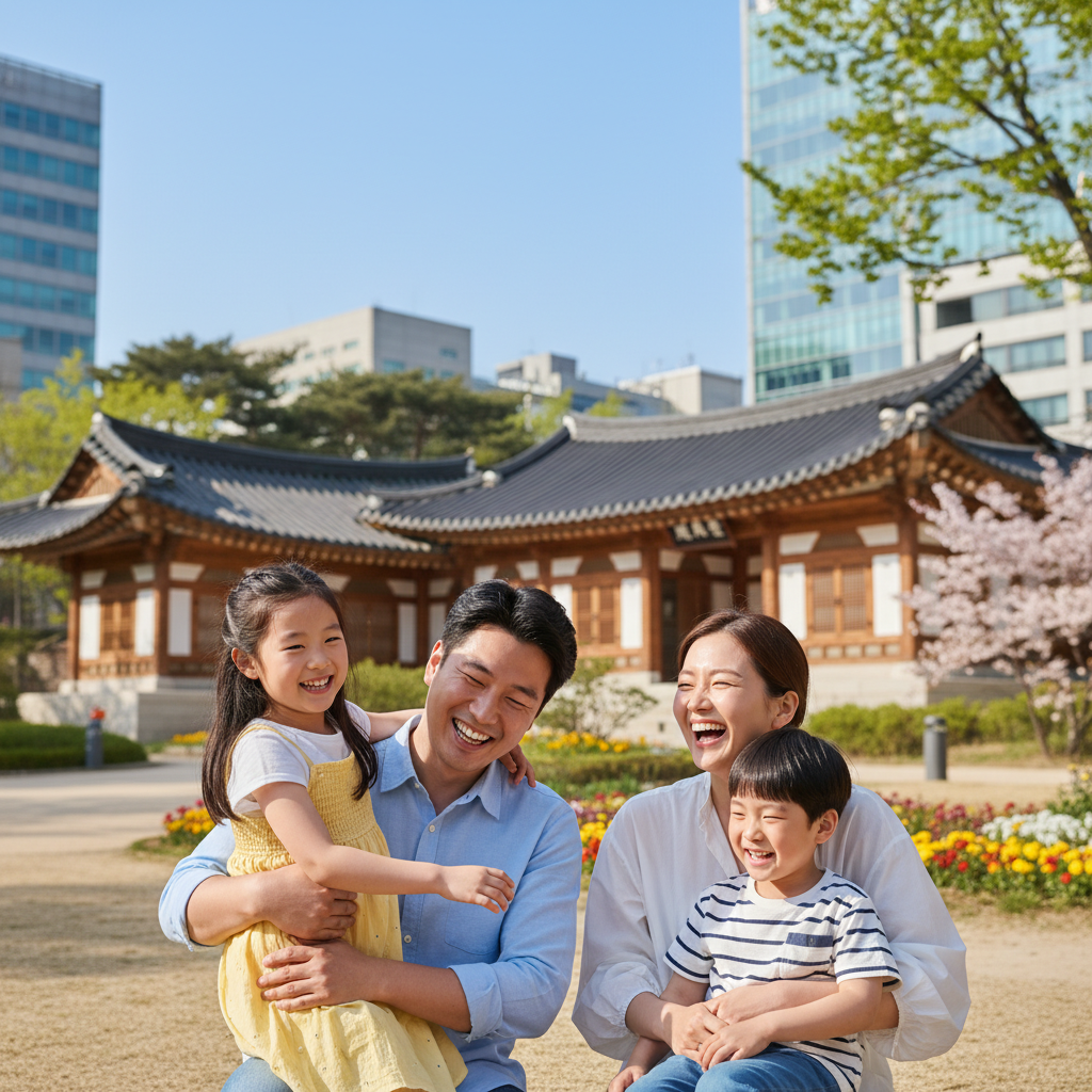 최적화된 보험으로 안심하고 생활하는 가족의 모습