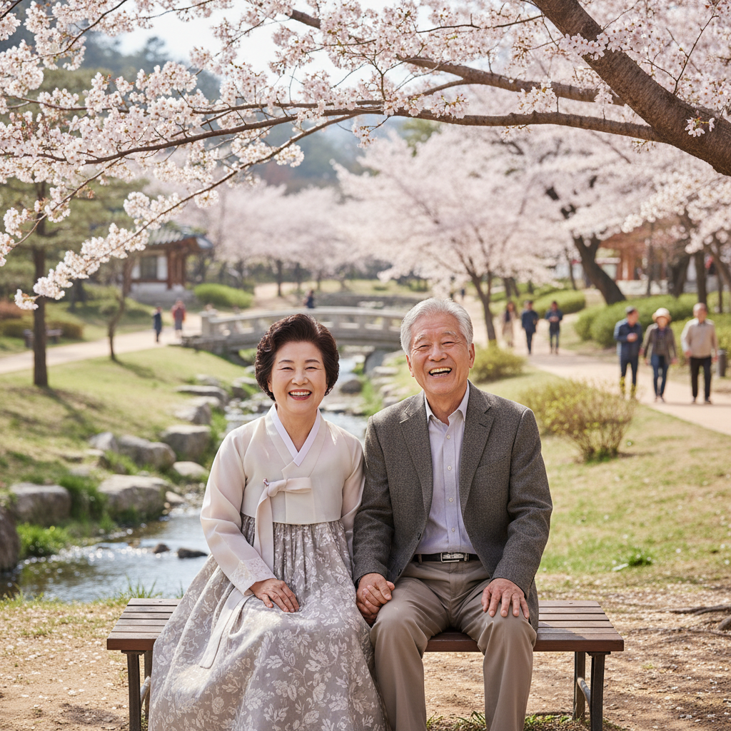 연금보험저축으로 든든한 노후를 보내는 행복한 노부부 연금보험저축으로 든든한 노후를 보내는 행복한 노부부