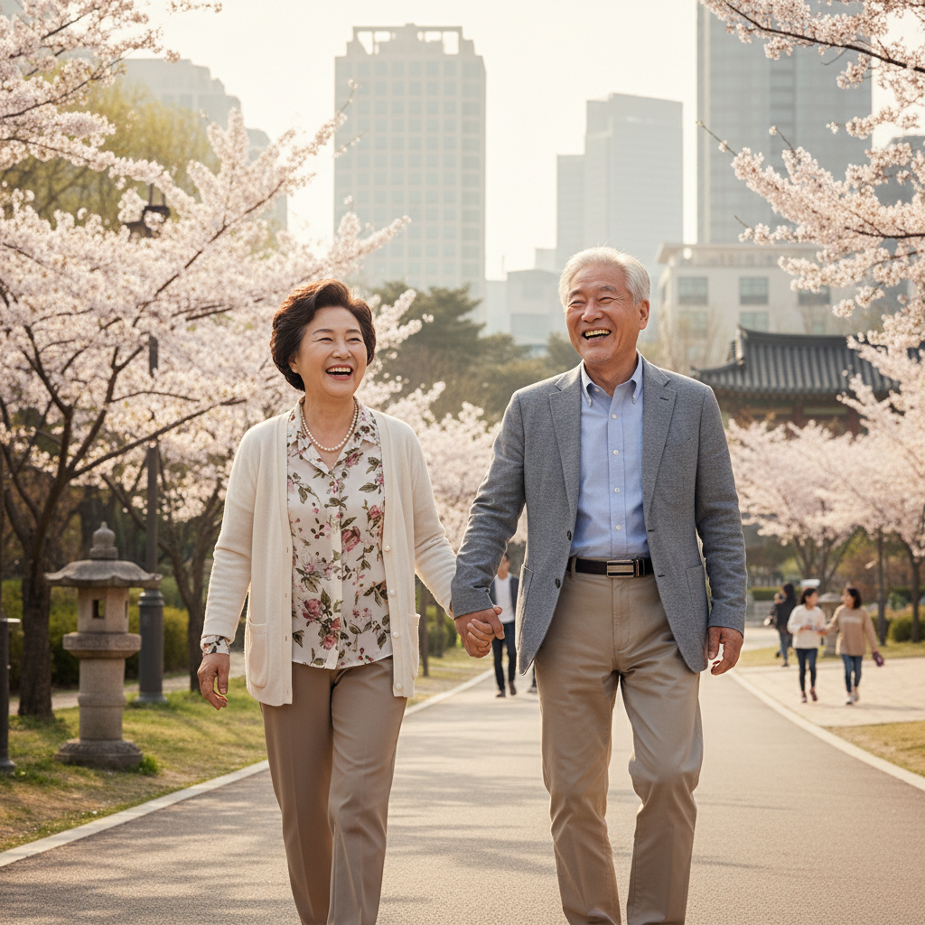의료비 걱정 없이 행복하게 노년을 보내는 고령 부부