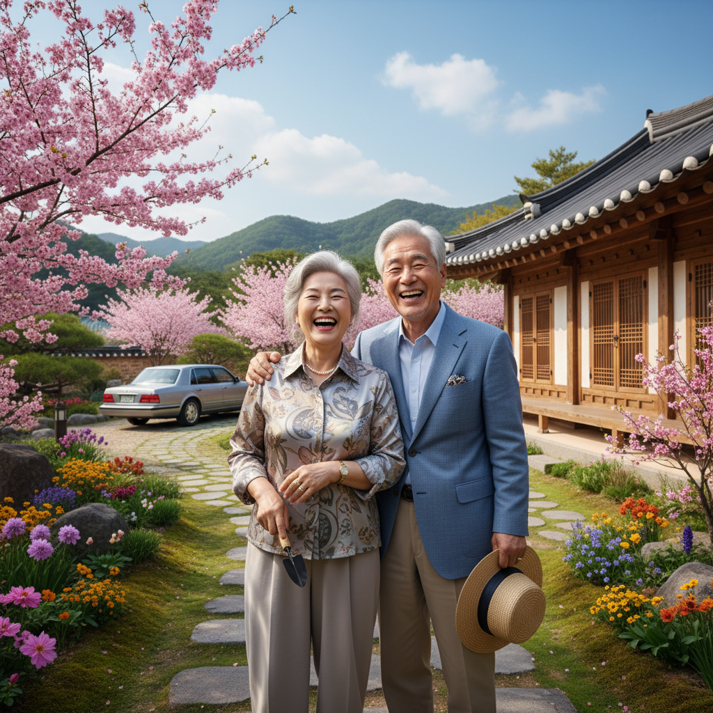 연금계좌로 안정적인 노후를 보내는 행복한 노부부