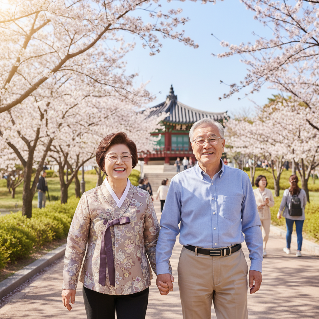 건강하게 생활하는 노년층