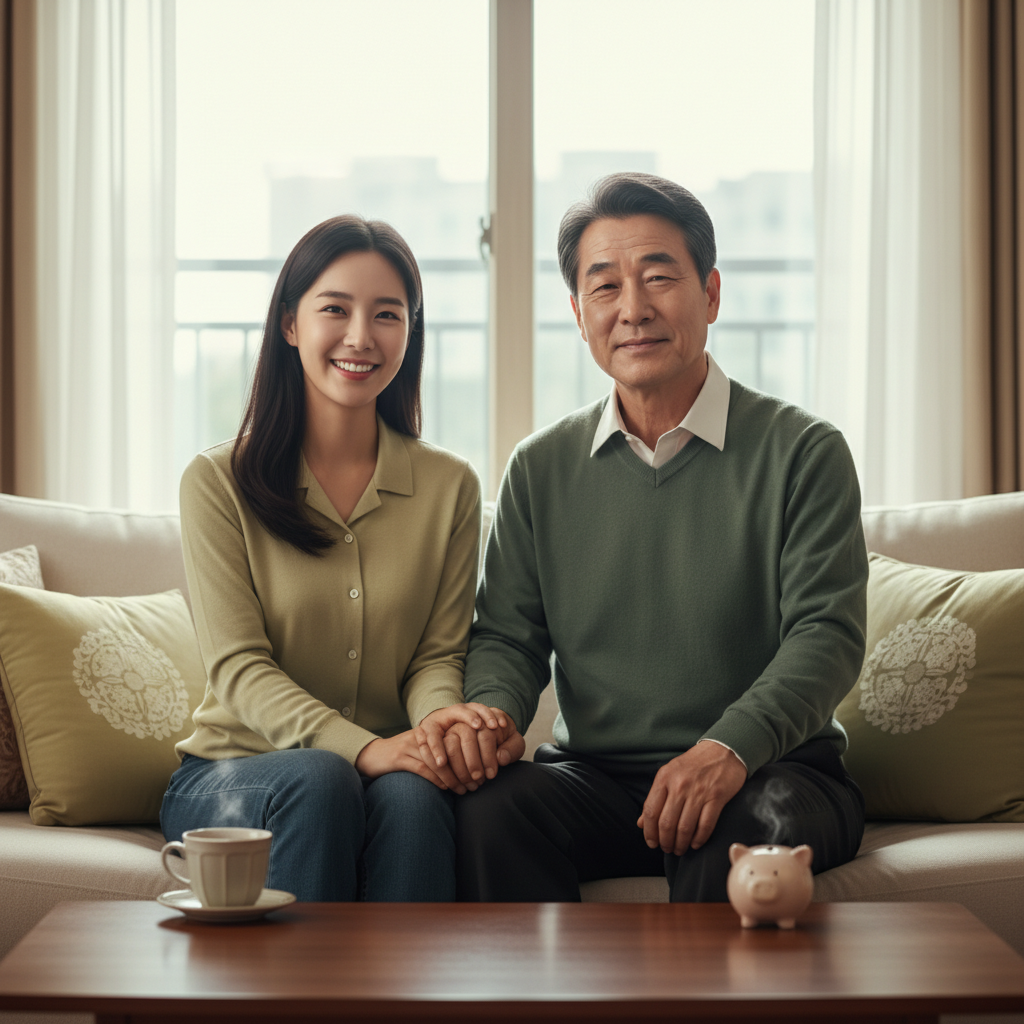 암진단보험으로 경제적 안정감을 되찾고 행복해하는 가족 암진단보험으로 경제적 안정감을 되찾고 행복해하는 가족