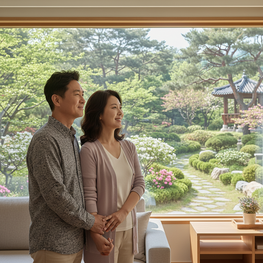 안심하고 미래를 맞이하는 중년 부부, 질병후유장해보험으로 안심