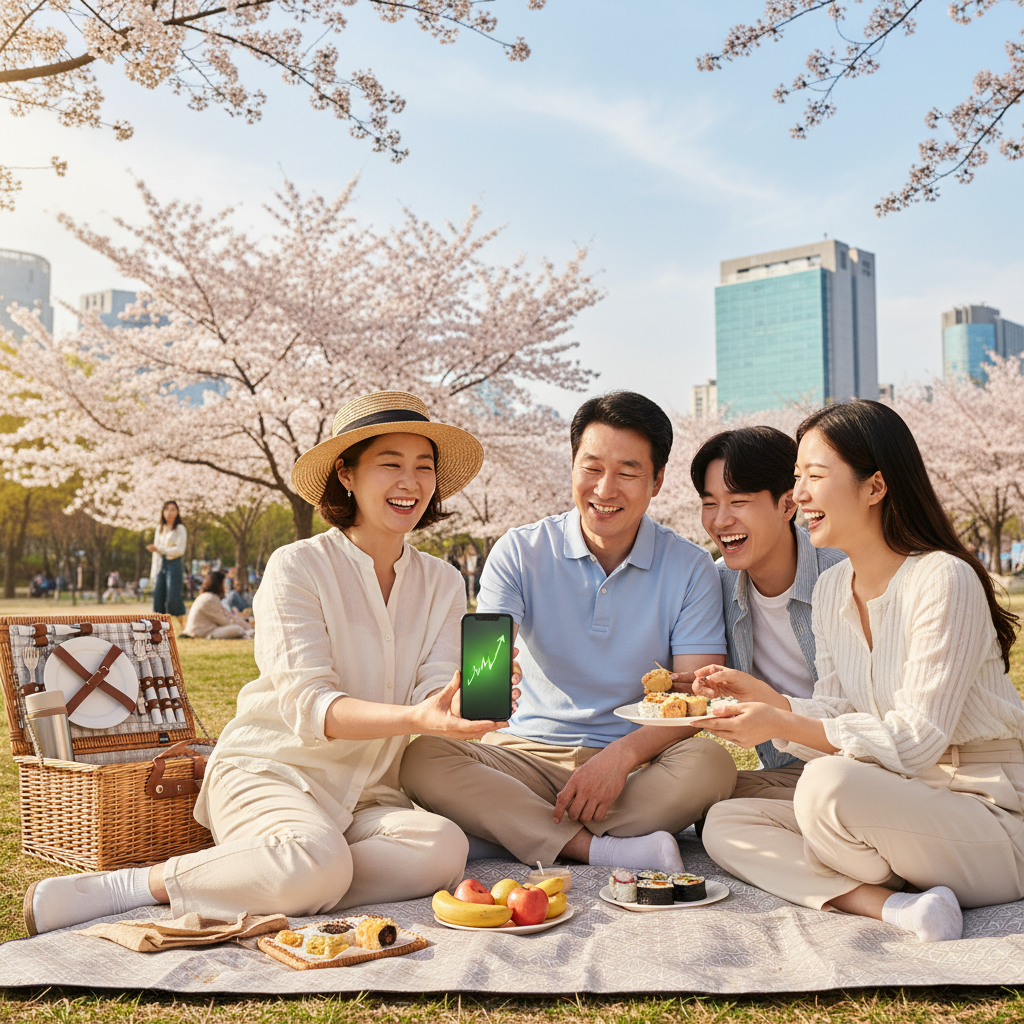 안정적인 투자상품으로 여유로운 생활을 즐기는 가족 안정적인 투자상품으로 여유로운 생활을 즐기는 가족