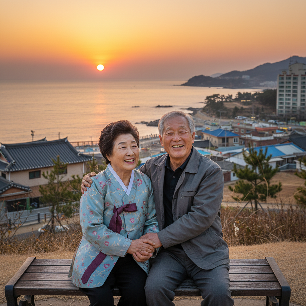 은퇴 후 여유로운 노후를 보내는 행복한 노부부