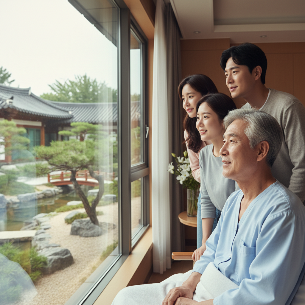 암 치료 후 평온하게 회복 중인 환자