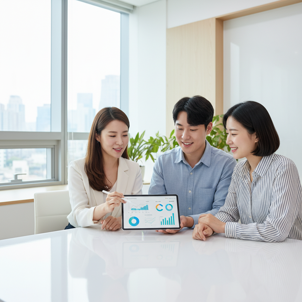 4세대실손의료보험 상담을 받는 모습