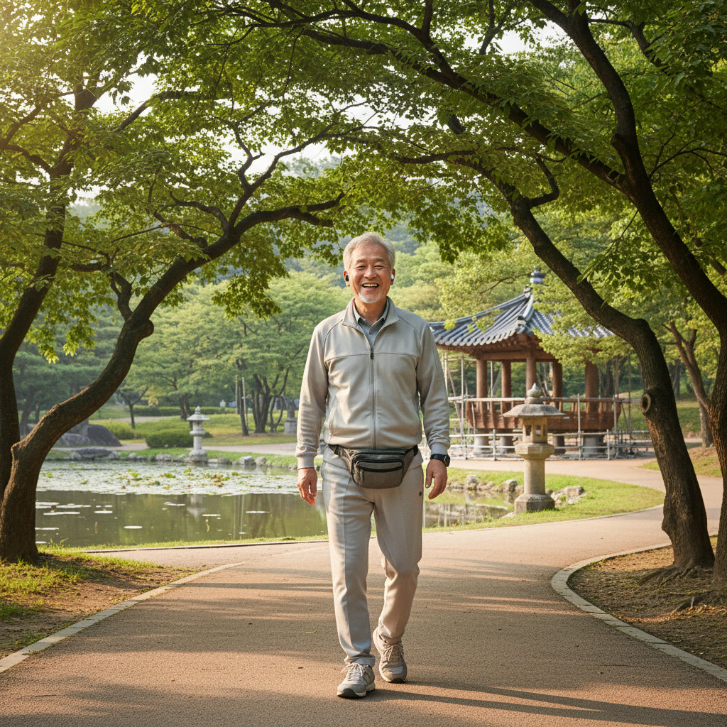 평화로운 일상을 즐기는 80세이상보험가입 고령 남성