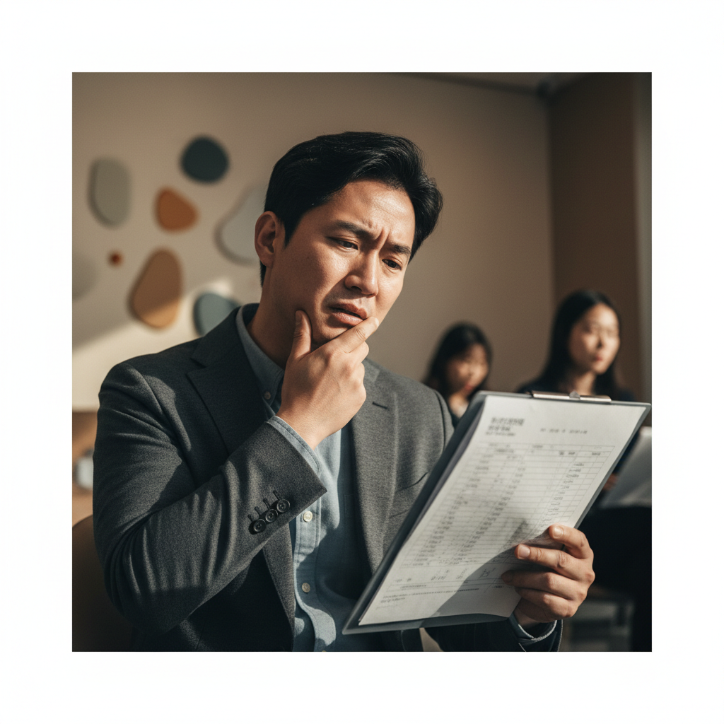 치과 치료 비용에 대한 걱정을 하는 사람