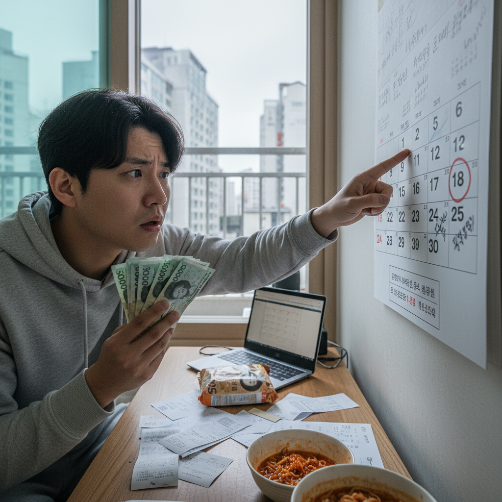 예상치 못한 지출에 걱정하는 사람의 모습 예상치 못한 지출에 걱정하는 사람의 모습