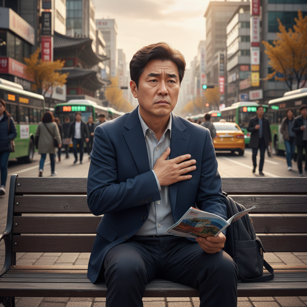 해외여행 중 건강 문제로 걱정하는 고혈압 환자 해외여행 중 건강 문제로 걱정하는 고혈압 환자