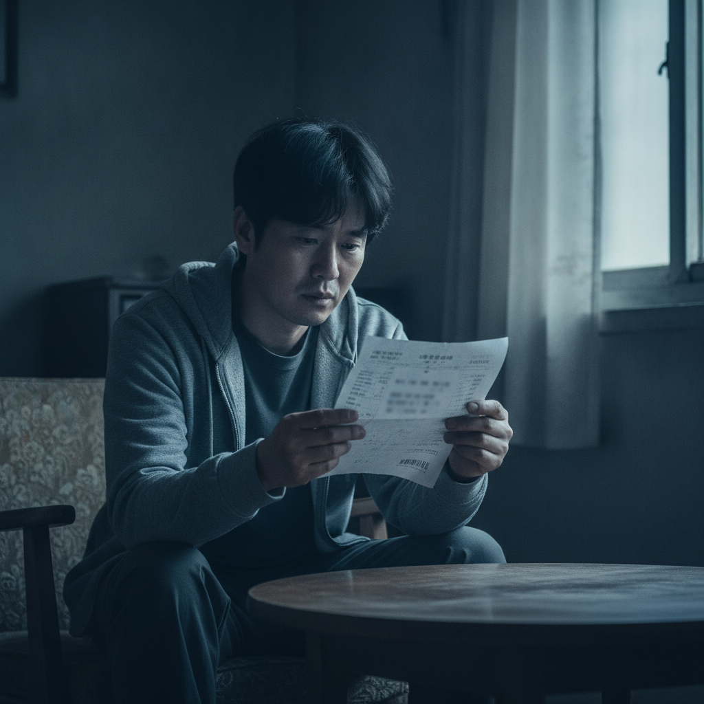 병원비를 걱정하는 사람의 모습