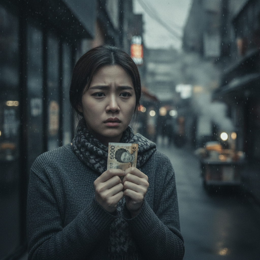 걱정스러운 표정으로 의료비를 바라보는 사람, 암뇌심진단비의 필요성을 보여줌