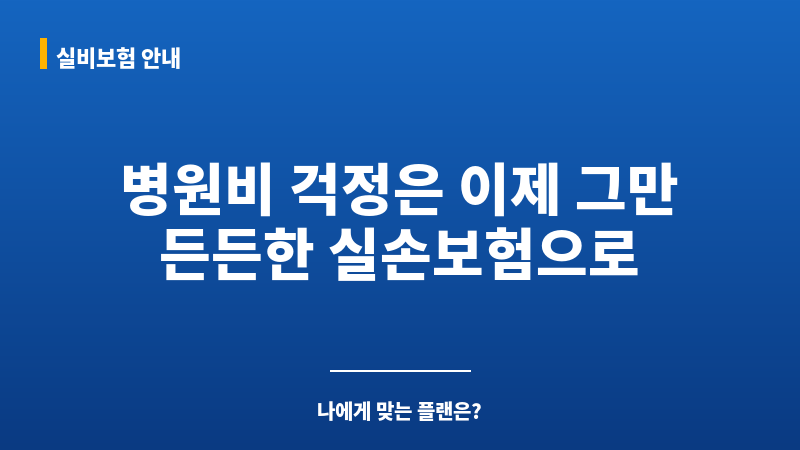 실손보험실비보험 보조 이미지
