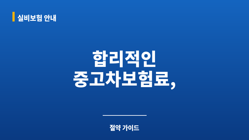 중고차보험료 보조 이미지