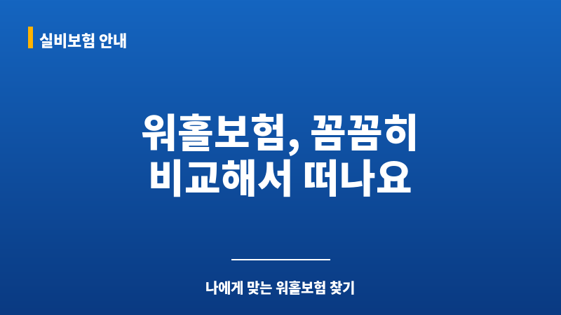 워홀보험비교 보조 이미지
