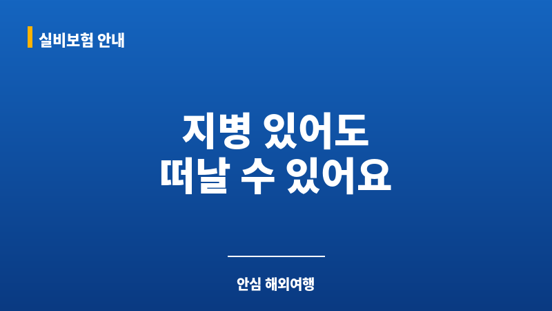 유병자여행자보험 보조 이미지