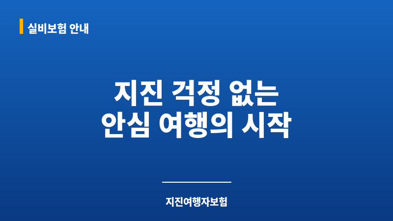 지진여행자보험 보조 이미지