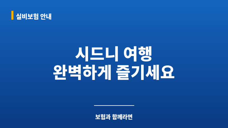 시드니여행자보험 보조 이미지