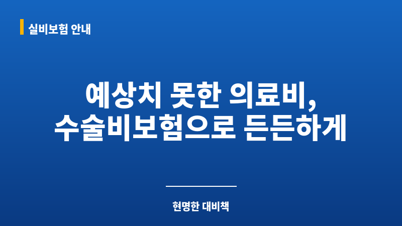 수술비보장보험 보조 이미지
