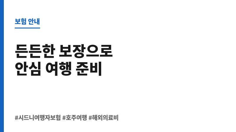 시드니여행자보험 보조 이미지