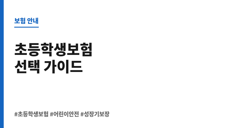 초등학생보험 보조 이미지