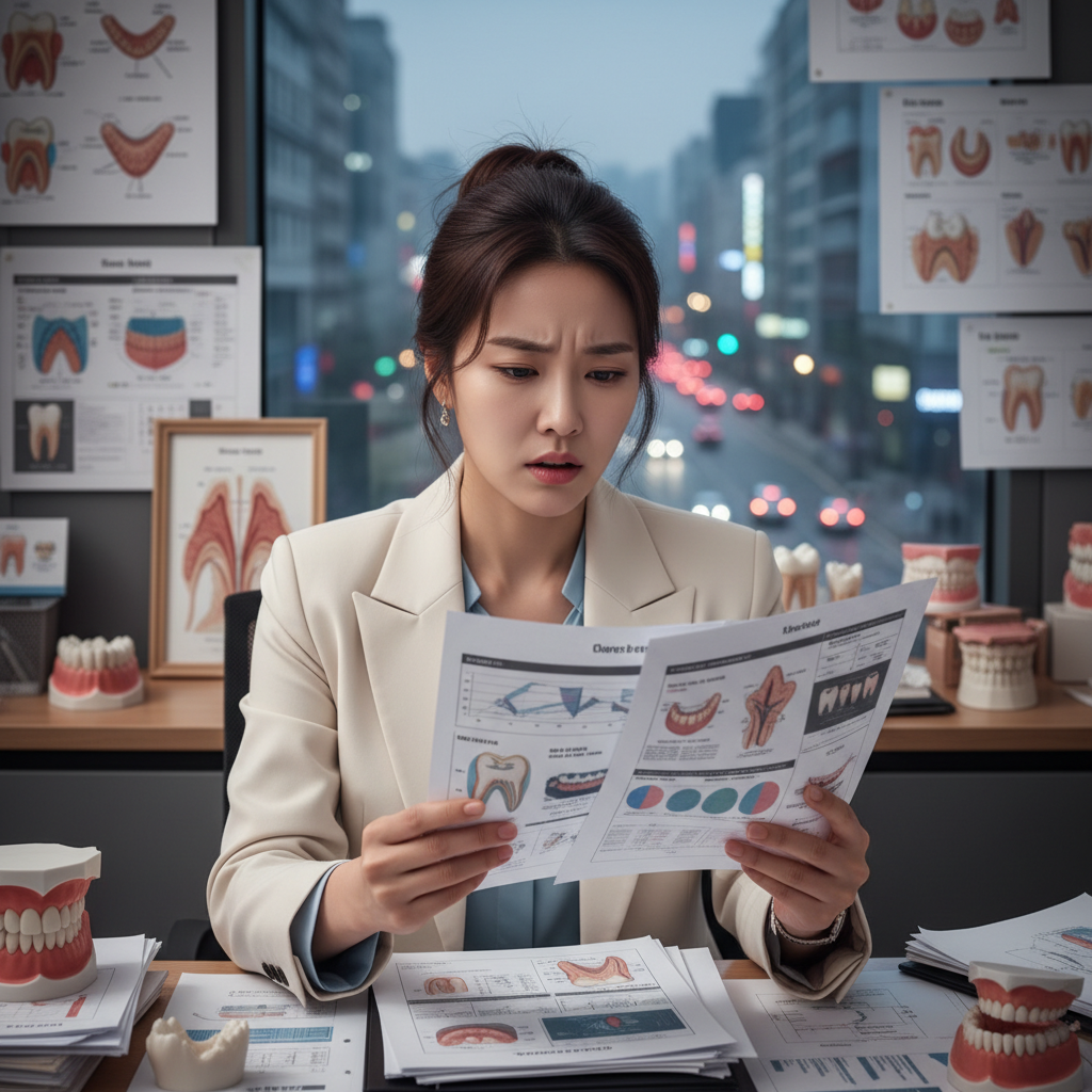 복잡한 치아보험보장기간 약관을 고민하는 사람 복잡한 치아보험보장기간 약관을 고민하는 사람
