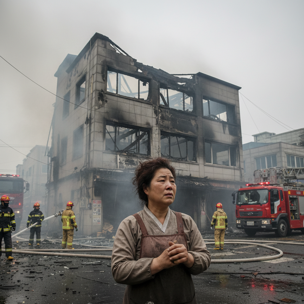 화재로 피해를 입은 상가와 상가화재보험비교사이트를 통해 걱정하는 점주