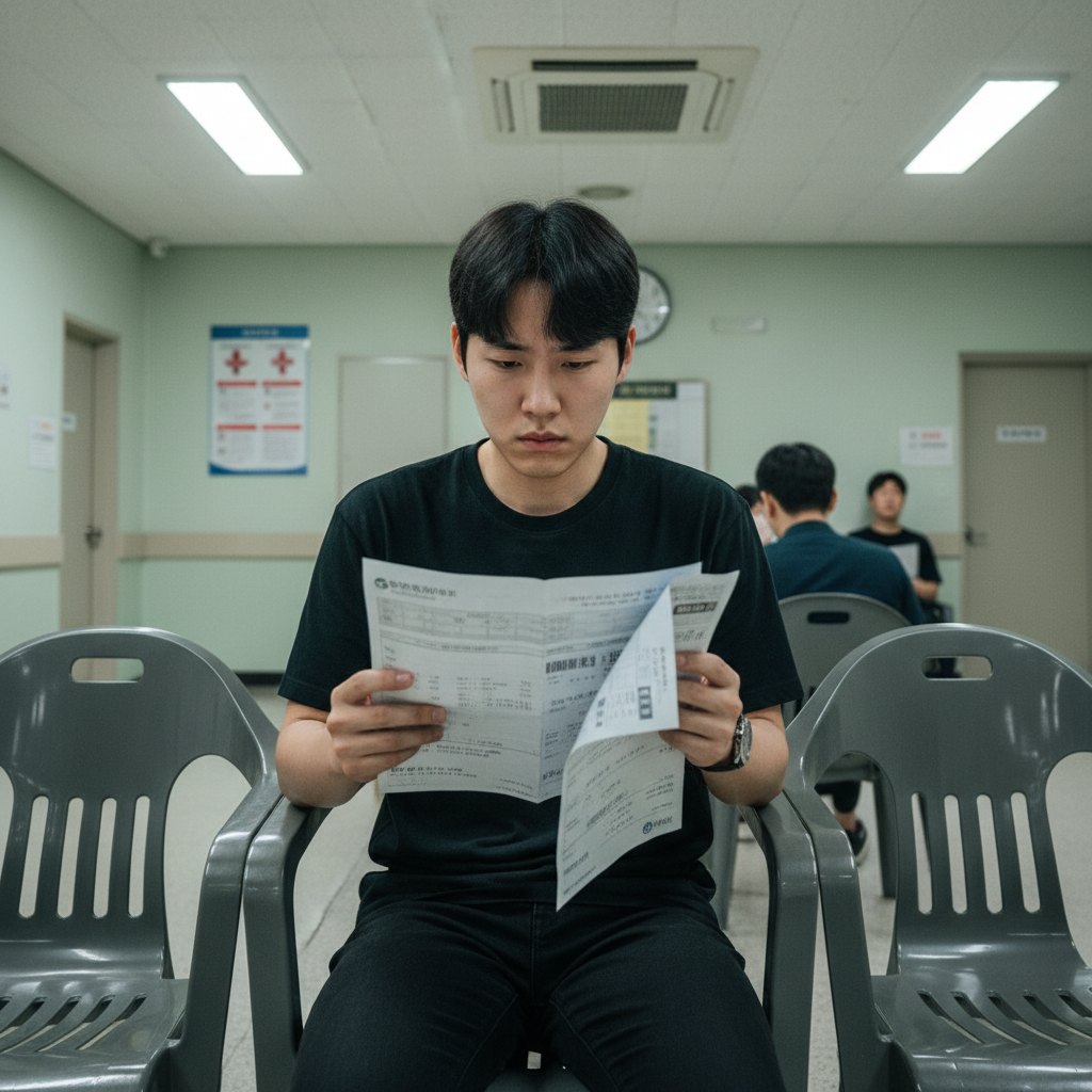 20대실비보험이 없어 의료비 부담에 걱정하는 젊은이