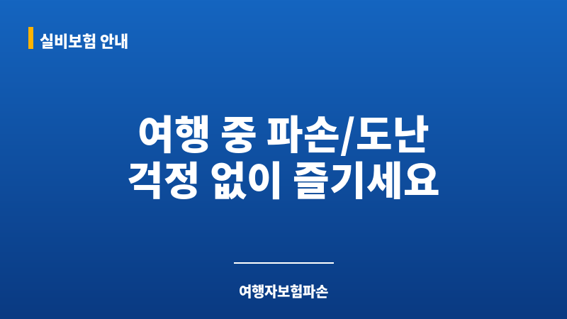 여행자보험파손 보조 이미지
