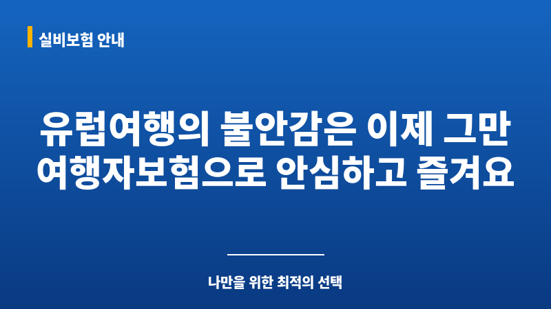 여행자보험유럽 보조 이미지