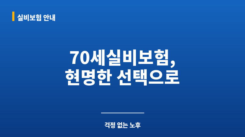 70세실비보험 보조 이미지