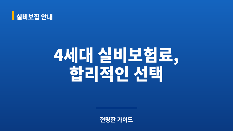 4세대실비보험료 보조 이미지