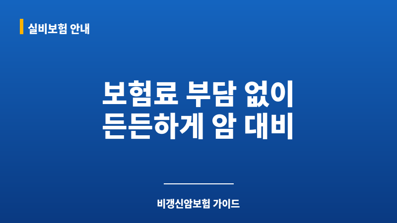 비갱신암보험가입순위 보조 이미지