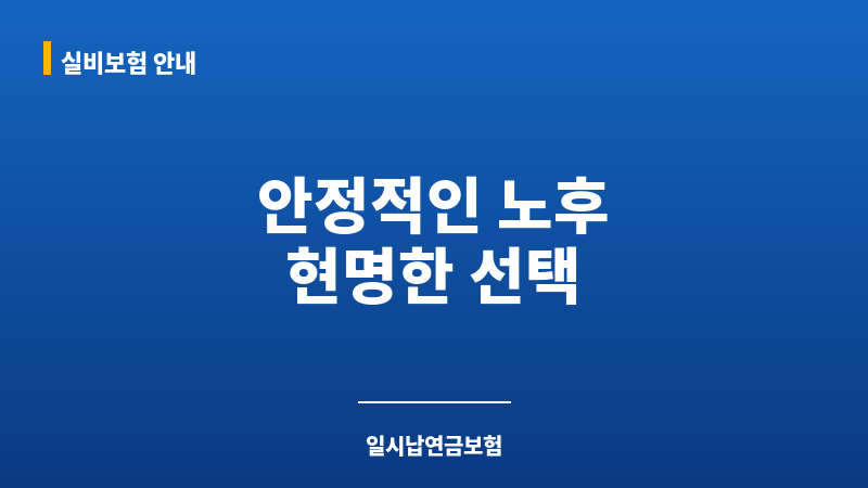 일시납연금보험추천 보조 이미지