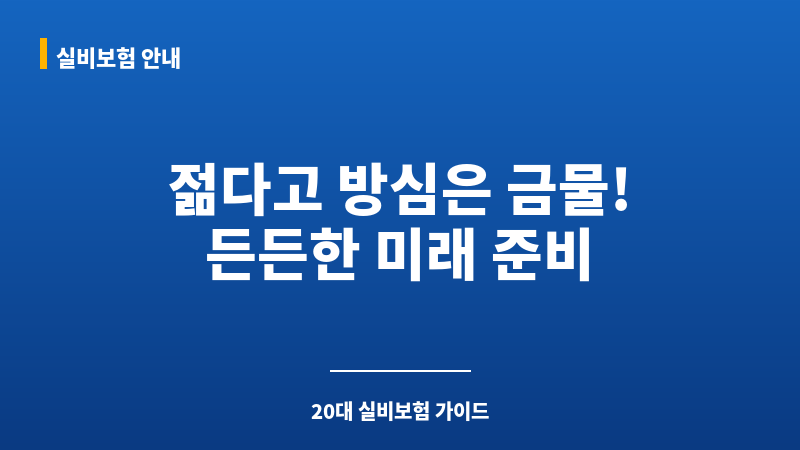 20대실비보험 보조 이미지