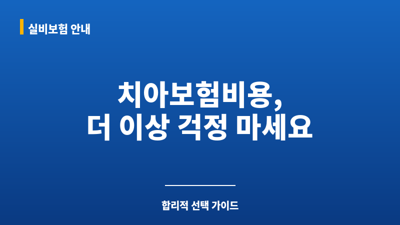 치아보험비용 보조 이미지