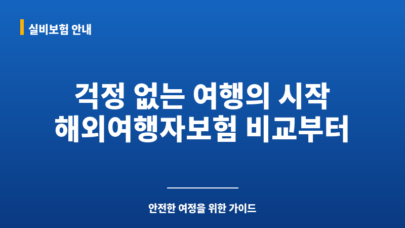 해외여행여행자보험비교 보조 이미지