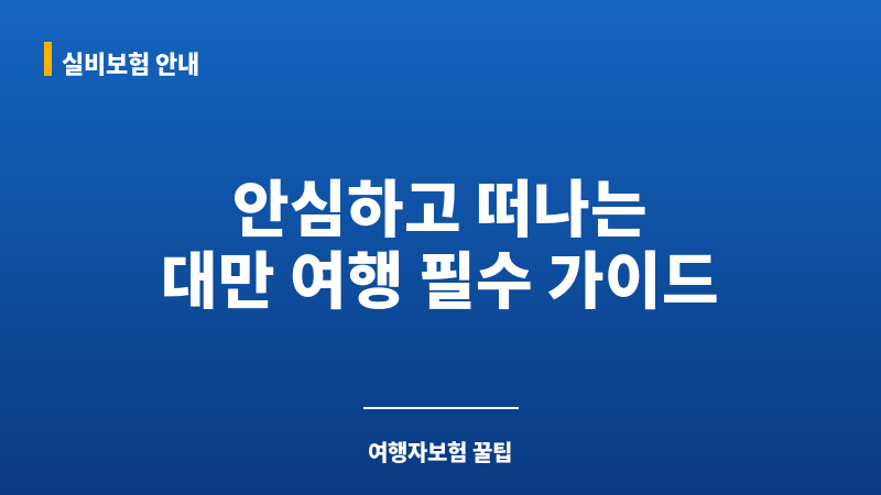 대만여행보험 보조 이미지