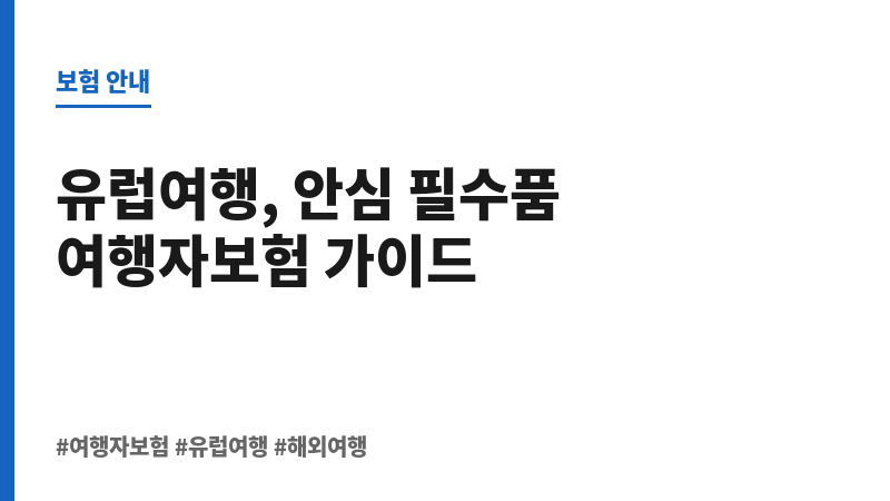 여행자보험유럽 보조 이미지