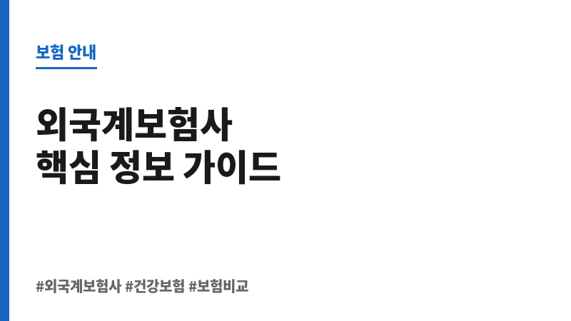 외국계보험사 보조 이미지